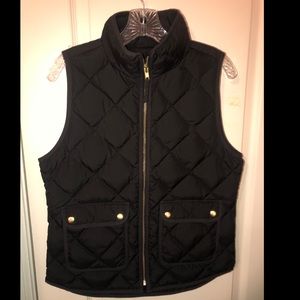 J. Crew Black Quilted Vest